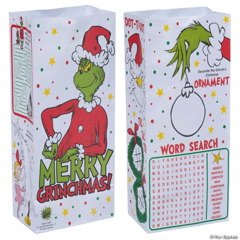 The Grinch Paper Activity Treat Bags